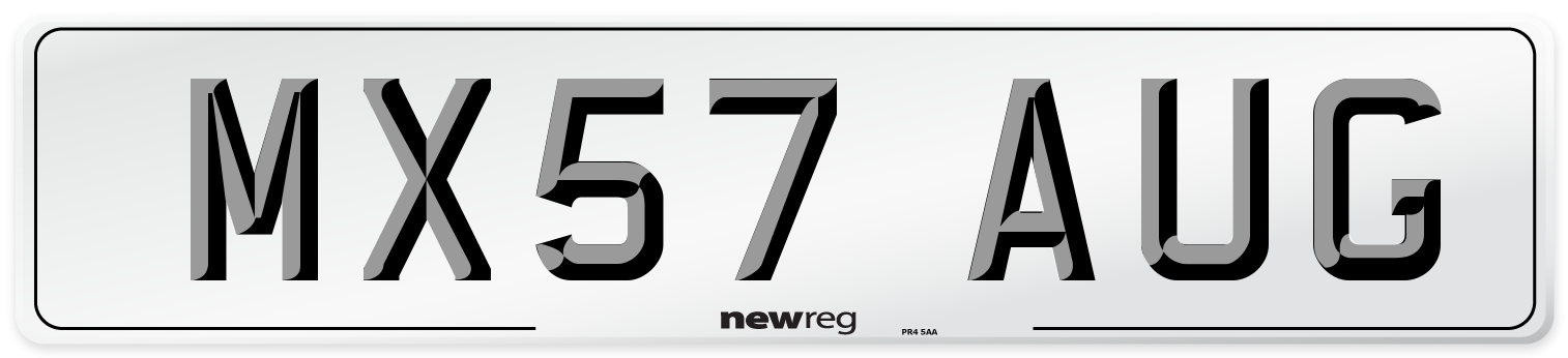 MX57 AUG Number Plate from New Reg